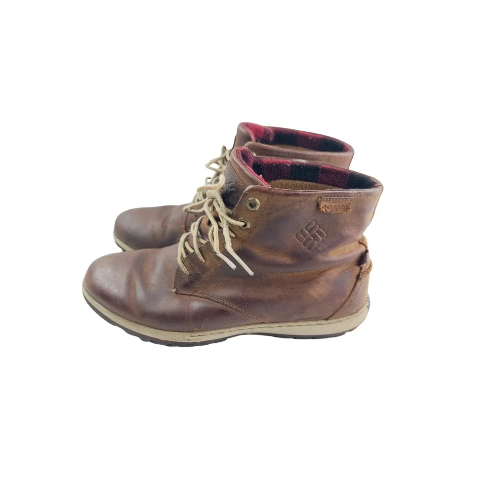 Columbia Leather Casual, Hiking Boots Men Size 9 Brown Color